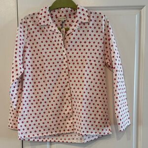 Mia Finn White Blouse with Red Polka Dots